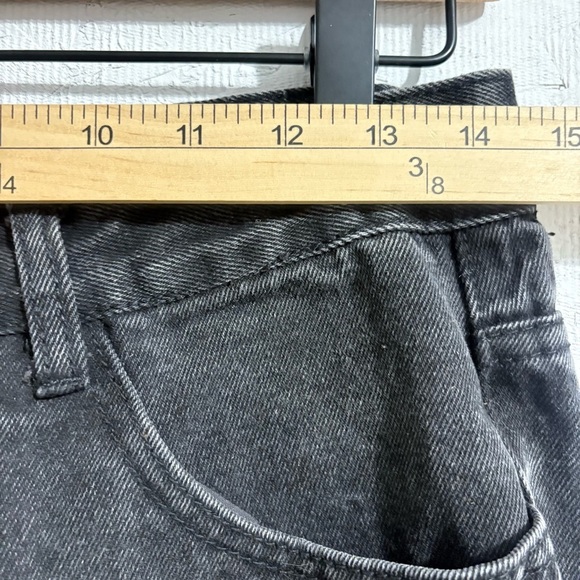 Black Charcoal Distressed High Rise Skinny Jeans 29” Waist Punk Grunge - Picture 5 of 13